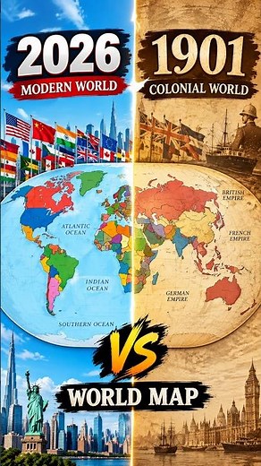 WORLD MAP: 1901 vs 2026 🌍 | THEN vs NOW | Empires, Countries & Borders