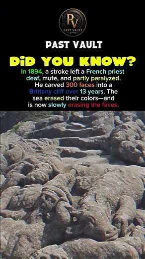 He Carved 300 Faces Into a Cliff… Now the Sea Is Erasing Them😮 #shorts #history