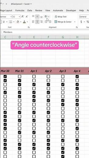 Learn how to tilt headers in Excel to make them fit to your screen! #excel #spreadsheets #corporate