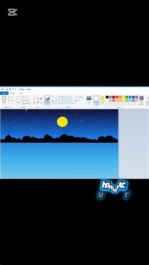 mspaint drawing easy scenery #computer #art #mspaint #shorts
