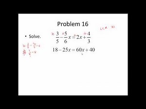 Elementary Algebra - Final Review Part 1 of 6
