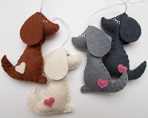 Handmade Felt Dog Ornament: Puppy Holiday Decor - Etsy