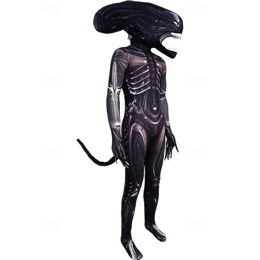 Alien Xenomorph Mask Costume Bodysuits Horror Scary Costume Movie Cosplay for Men's Adults Halloween Carnival Performance Party 2025