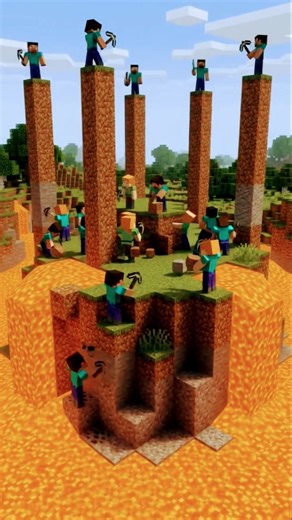 100 PLAYERS vs RISING LAVA… ONLY ONE CAN ESCAPE! 😱🔥🌋 #minecraft #gamingshorts
