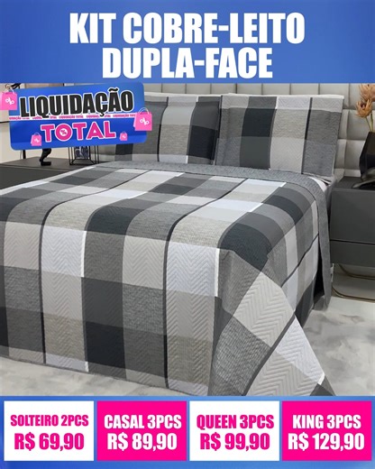 16K views · 127 reactions | Kit Colchas na LIQUIDAÇÃO TOTAL! Solteiro 2pcs: R$ 69,90 Casal 3pcs: R$ 89,90 Queen 3pcs: R$ 99,90 King 3pcs: R$ 129,90 Tecido 100% Microfibra Clique para ver os modelos e comprar ➡️vcor.net/t415 | Loja Vida e Cor | Facebook