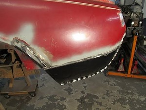 Triumph Spitfire Body Repair - Lower Wing Installation