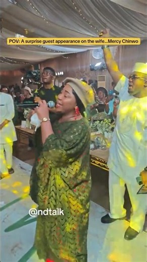 Mercy Chinwo Surprises Beautiful Bride @ White Wedding Reception Party •••