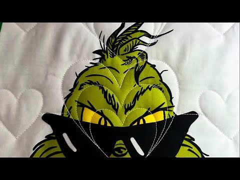 The Grinch quilt quilted and bound (with binding tutorial)