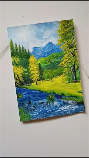 One bright day ☀️✨ #art #painting #acrylicscenery #peacefulscenery