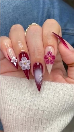 Let's do 3D nails together 🍷🤍