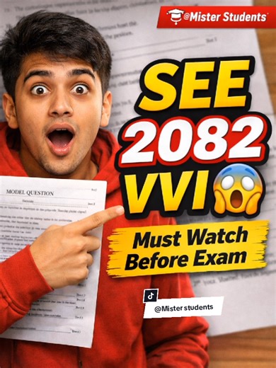 Class 10 Health Set-1 VVI Model Question 2082 with Solutions | SEE 2026 English Medium by Mister Students @MisterStudents Class 10 Health Set-1 VVI Model Question 2082 with Solutions | SEE 2026 English Medium by Mister Students @MisterStudents Full Solutions Video Link:-https://youtu.be/WzEIp0XqqtQ Description Are you preparing for SEE 2082? This video covers Class 10 Health Set-1 Very Very Important (VVI) Model Questions with complete step-by-step solutions in English Medium. If you are serious