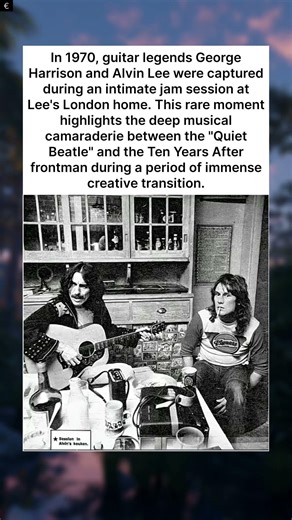 George Harrison and Alvin Lee Share a Rare 1970 Jam Session in London.