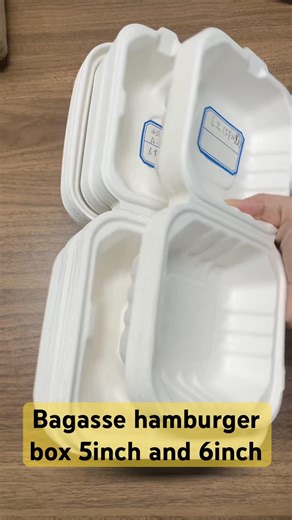 Compostable Clamshell Take Out Food Containers Biodegradable Bagasse Paper To-Go Boxes #hamburgerbox
