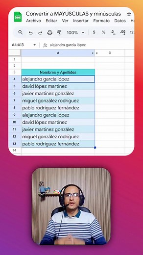 Transforma Texto a Mayúsculas y Minúsculas en Google Sheets