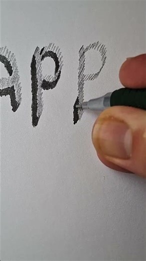 Pencil Shading Letter “P” (2)🔸3D🔸| APPLE