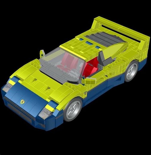 LEGO creator expert Ferrari F40 which color red black yellow blue or white autocad 3D