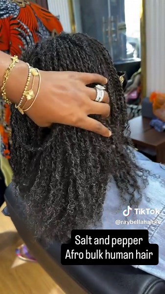Buy Salt and Pepper Afro Bulk Human Hair Braids