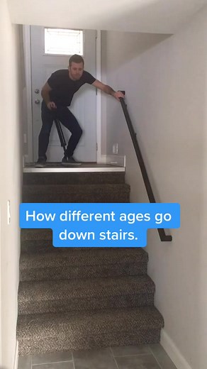 How different ages go down stairs. #comedy #relatable #wholesome #fyp