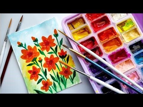 Summer Flowers Painting with Gouache Colors | Easy Floral Art | Art Craft Fun