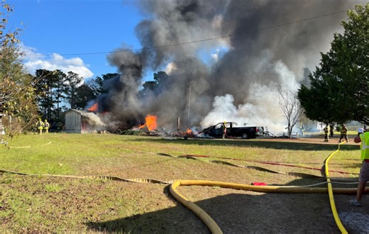 Home destroyed, person hospitalized in 2-alarm fire near Loris, Horry County Fire Rescue says
