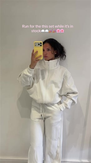 All White Funnel Neck Tracksuit Now Available!