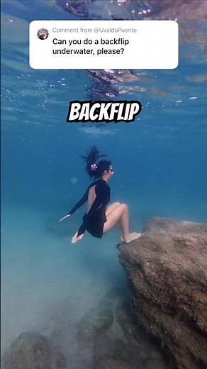Backflip Underwater in the Sea