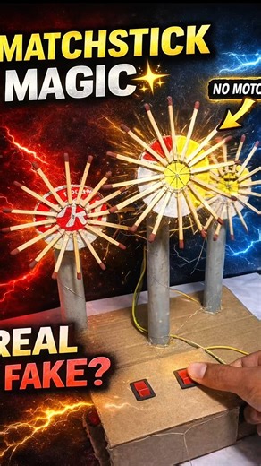 Matches experiment with Dcmotor #diy #experiment #schoolproject #sciencemodel #project