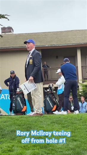 2025 defending AT&T pro-am champion Rory McIlroy teeing off from hole no.1 #rorymcllroy