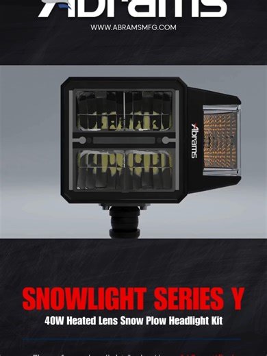 SnowLight Series Y - 40W Heated Lens Snow Plow Headlight Kit The SnowLight Series Y 40W Heated Lens Snow Plow Headlight Kit by Abrams MFG provides powerful LED lighting with a built-in heated lens to prevent snow and ice buildup. Designed for tough winter conditions, it offers reliable performance and clear visibility for heavy-duty snow plowing. https://abramsmfg.com/products/snowlight-series-y-40w-heated-lens-snow-plow-head-light-kit #AbramsMFG #Snowlight #fyp
