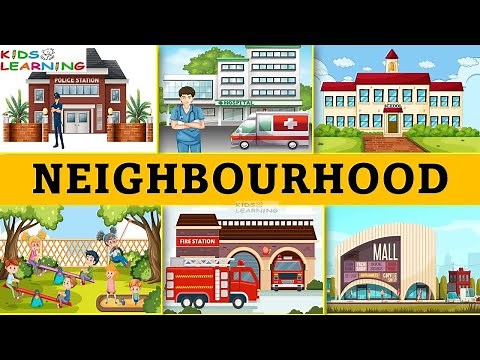 Our Neighbourhood I Places of Neighbourhood I Neighbourhood places, Kids vocabulary
