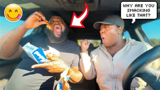 Smacking while eating to see how my wife reacts!