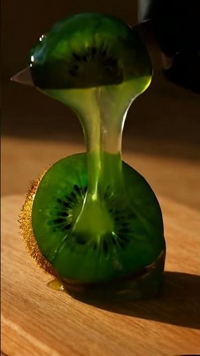 Cutting a Liquid Core Kiwi… didn’t expect THAT 💧🍃
