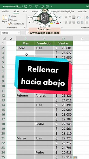 Rellenar Espacios en Blanco en Excel | Tutorial de Excel #superexcel #excel #excelentiktok