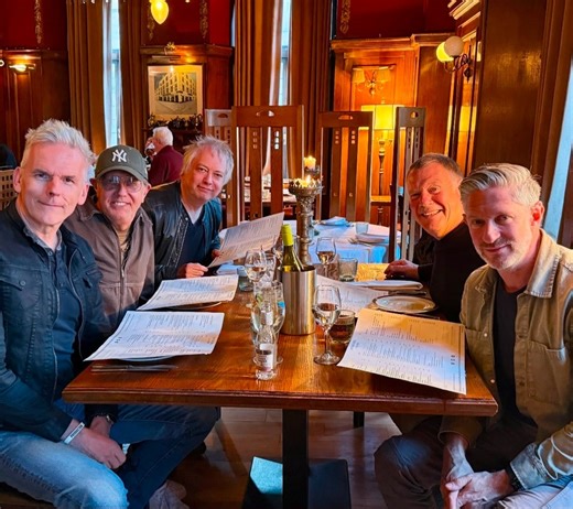 My band! ❤️ Heavenly Hits tour 2025 (L-R) Andy, Toby, James, Dave and Alex. I am nothing without them! Well actually, maybe just diminished without them, but they are great musicians and brilliant company too. | Belinda Carlisle