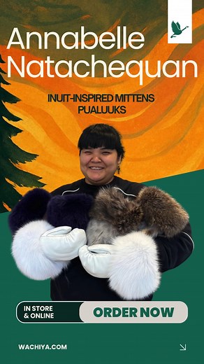 Seal fur mittens for the coldest days. Experience exceptional warmth and cultural craftsmanship with these traditional Inuit-inspired mittens made by a Cree artist. https://wachiya.com/products/inuit-inspired-mittens?_pos=1&_sid=0fc4047b5&_ss=r #WachiyaStore #EeeyouIstchee #CreeArts #IndigenousMade #TheOriginalOriginal | Wachiya