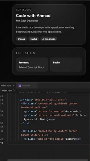 I Built a Portfolio Website in HTML & Tailwind CSS! #portfolio