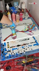 Acrylic Pour Art: Stunning Macaw Pattern Fluid Art Masterpiece || WooGlobe