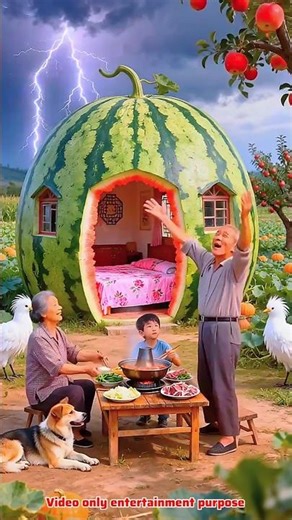 grandparents' watermelon house 🏡||#viralvideo #shortvideo #shorts