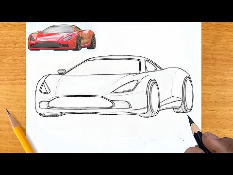 Aston Martin Car Drawing Tutorial | Simple & Clean Pencil Sketching 🔥| How to Draw Aston Martin Car