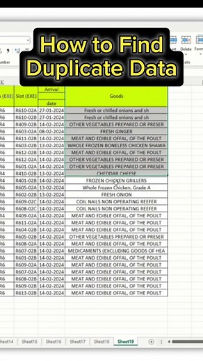 How to Find Duplicate Data in Excel #excelfunction #tipsandtricks #reels #technodev #exceltips #exceltricks #microsofttips #duplicatedata