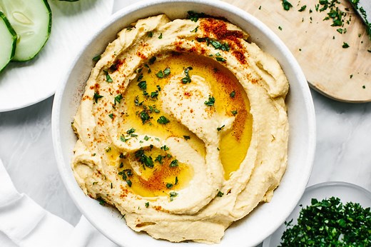 111K views · 2.1K reactions | Your reminder to prep a batch of hummus for the week!  It's perfect for a healthy snack or spread for dinner. Here's the full recipe: https://downshiftology.com/recipes/3-minute-hummus/ | Downshiftology | Facebook