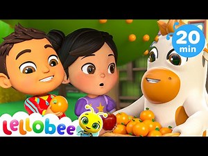 Shake the Apple Tree | Lellobee by CoComelon | Sing Along | Nursery Rhymes and Songs for Kids