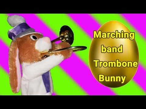 Gemmy animated Marching band Trombone Bunny