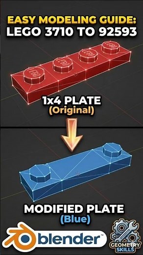 How to Model LEGO Part 92593 in Blender Fast