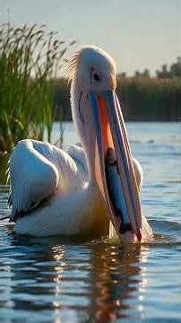 पेलिकन ने पूरी मछली को निगल लिया #animals #wildlifeentertainment #wildlife