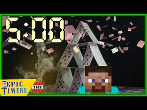5 Minute Minecraft falling cards Timer with beautiful music and alarm. For classrooms and Zoom