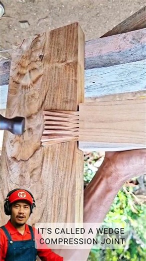 Old-School Carpenter's TRICK: The Wedge Compression JOINT #diy #woodworking