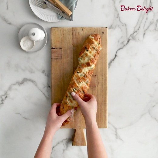 Garlic bread over everything. Who says it can't be a main? Full recipe 👉 http://bit.ly/AUClassicGarlicBread | Bakers Delight