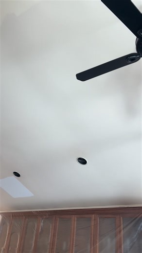 Brightening up this room with a fresh coat of extra white ceiling paint. Look at the difference. | Geissberger Painting & Remodeling