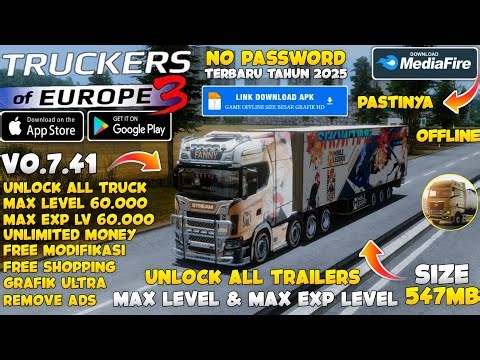 Truckers Of Europe 3 Mod Apk v0.7.41 Terbaru 2025 - Unlimited Money & Max Level 60.000